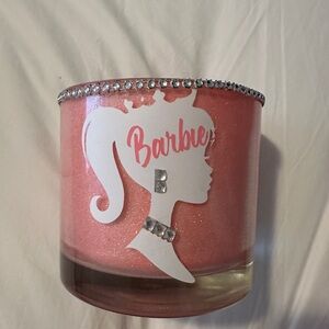 Pink Barbie Makeup Brush Holder with Rhinestones
